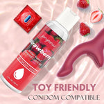 4 fl.oz. Strawberry Flavored Water Based Lubricant for Men Women, Sugar-Free Natural Feel Personal Lube for Couples Massage, Long-Lasting Gel Non-Sticky Slippery Flavored Lube & Latex Compatible