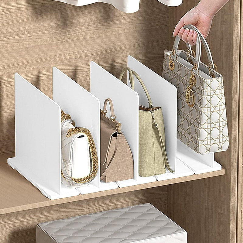 Adjustable Shelf Dividers, Plastic Handbag And Purse Organizer, Spacing And Deta