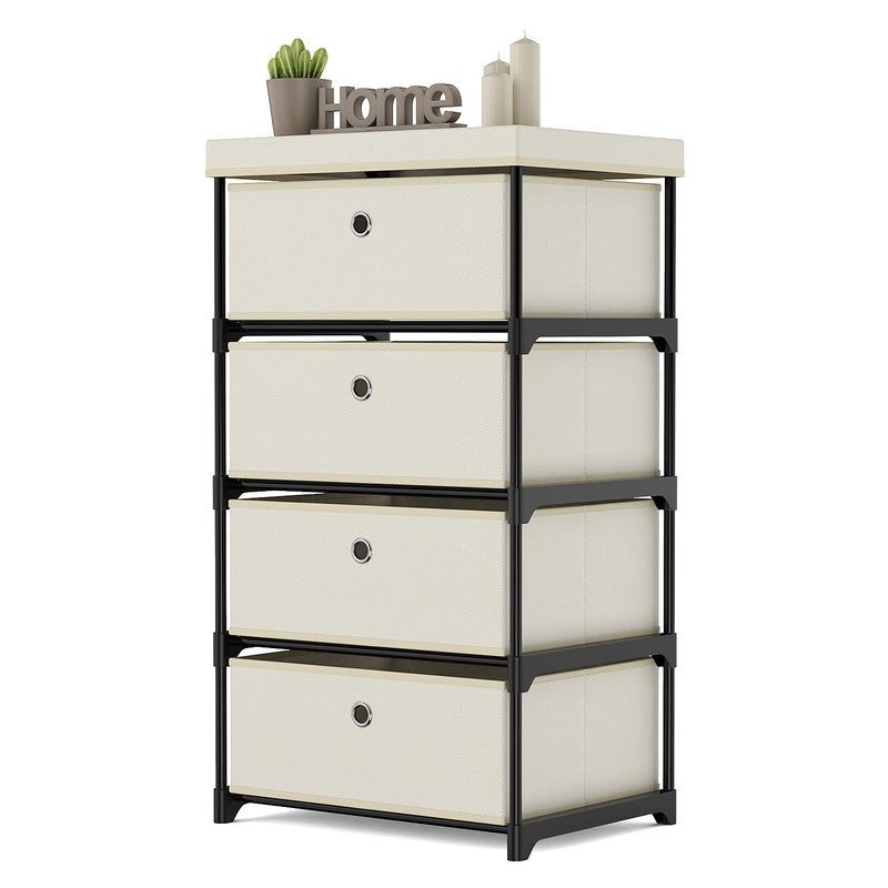 Dresser With 4 Storage Drawers, Fabric Storage Chest For Closet, Bedroom, Dorm,