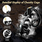 Adjustable Metal Chastity Cage – Secure Locking Device with 3 Ring Sizes & Belt