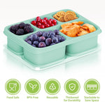 Bento Snack Containers, 4 Pack Lunchable Container with 5 Compartments for Adults On-the-Go Meals [Portion Control], Reusable Bento Lunch Box BPA-Free