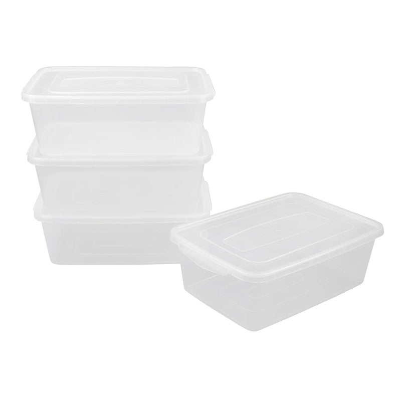 14 Quart Storage Box 4 Packs, Clear Latching Bin