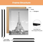 11x17 Picture Frame Black 3 Pack, Scratch-Proof 11 x 17 Poster Frames for Photo Gallery - Slide-In Strips, Horizontal or Vertical Wall Mounting