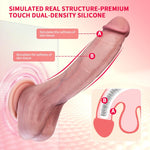 8.6 Inch Long Feels Real Skin Dildo,Soft Dual-Layer Liquid Silicone Perfect Touch Lifelike Penis, Adult Anal Dildo with Strong Suction Cup,Vaginal Anal Play Stimulator for Women Men,Beginner Sex Toy