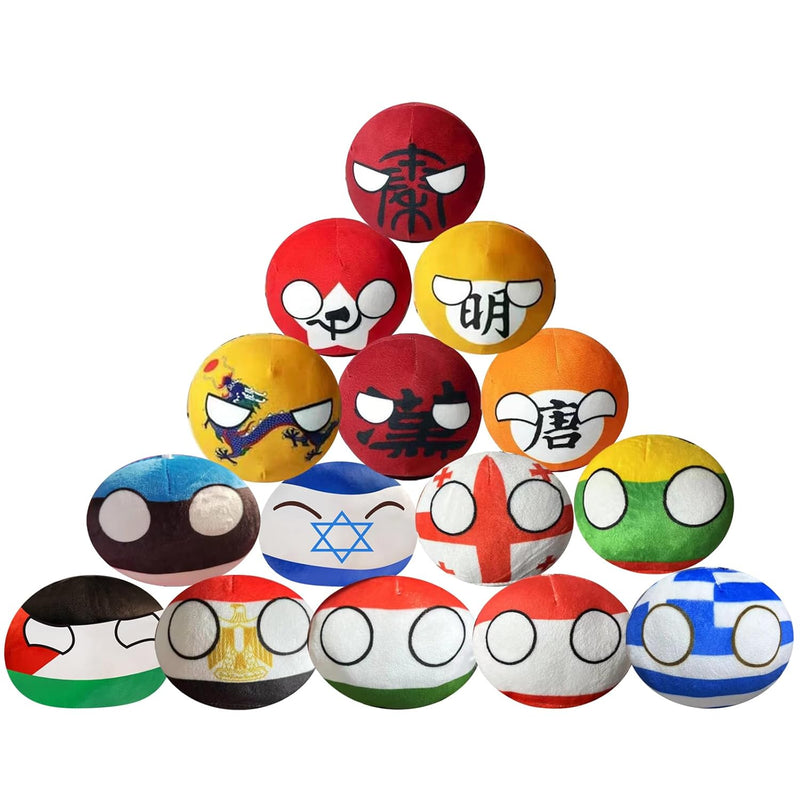 Countryballs Plush Keychain, 15Pcs Country Ball Anime Plushies, Cute Keychain