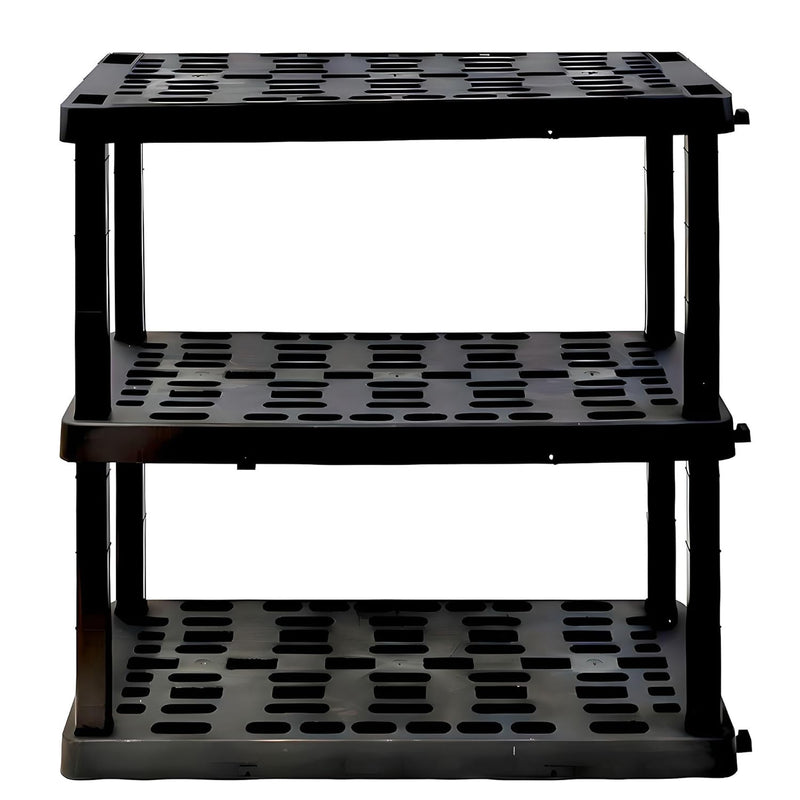 Oskar Large 3-Tier Interlocking Heavy Duty Shelving Unit, D 18Xw 36Xh 37.8 Inche