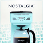 Retro 12-Cup Programmable Coffee Maker With LED Display, Automatic Shut-Off & Keep Warm, Pause-And-Serve Function, Aqua