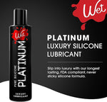 Platinum Silicone-Based Lube for Men, Women & Couples, 3 Fl Oz (3-Pack) - Long-Lasting & Water-Resistant Premium Personal Lubricant - Safe to Use with Latex Condoms - Non-Sticky & Hypoallergenic