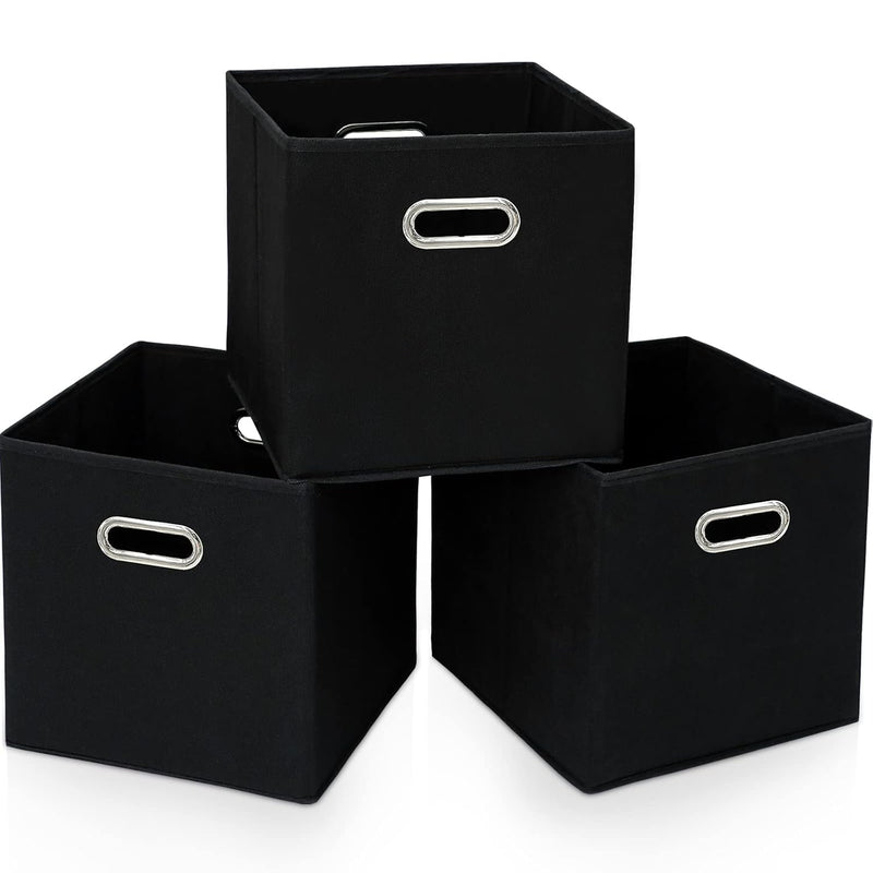 13 Inch Cube Organizer Bins ,Black Fabric Storage Bins,Foldable Storage Bins Bas