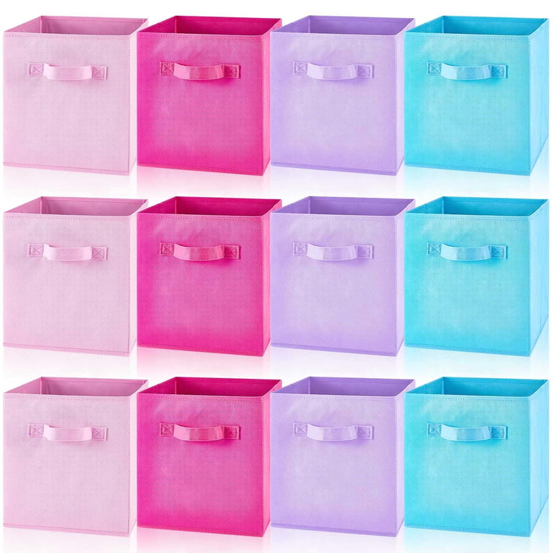 12 Pcs Cube Storage Bin 11'' Collapsible Storage Cubes Foldable Cube Storage Org