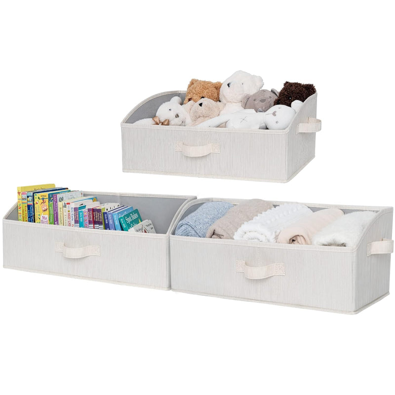 Closet Storage Bins, Trapezoid Storage Box, Fabric Bins And Baskets, 3-Pack, Jum