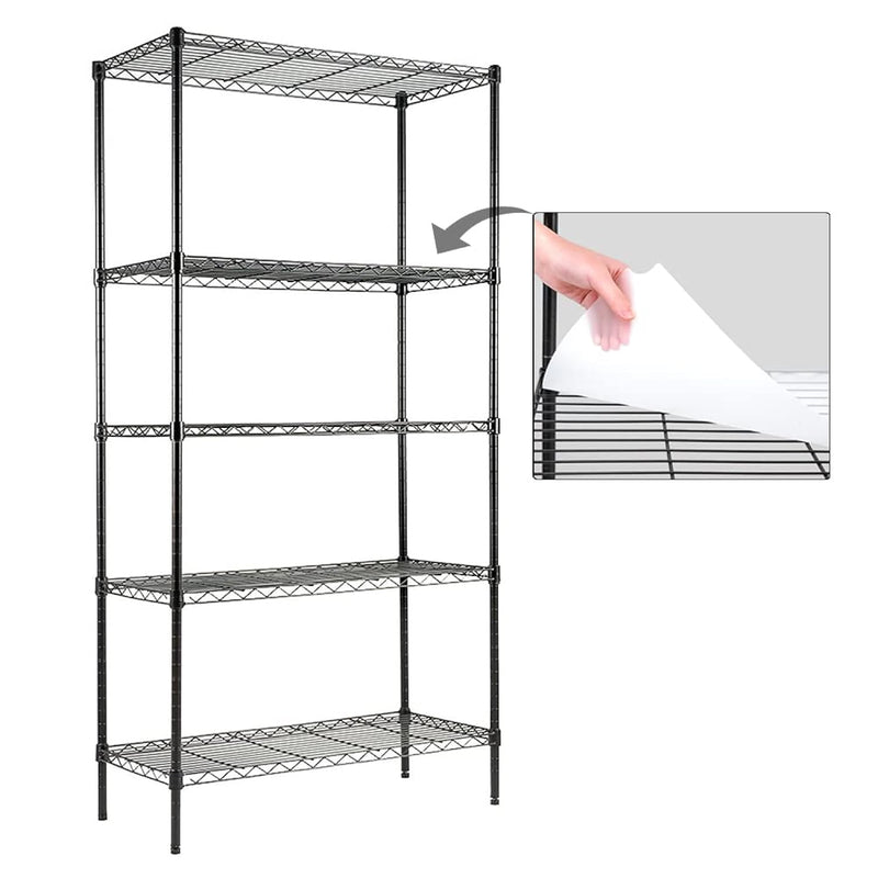 Efine 5-Shelf Shelving Unit With Shelf Liners Set Of 5, Adjustable, Steel Wire S