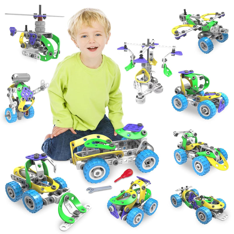 107Pcs Motorized Erector Sets For Kids Ages 4 5 6 7 8+,Stem Building Toys F