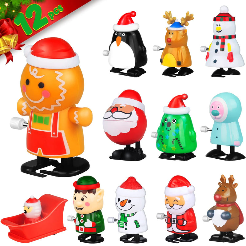 12 Pcs Christmas Wind Up Toys Set, Christmas Assortment Stocking Stuffers Part