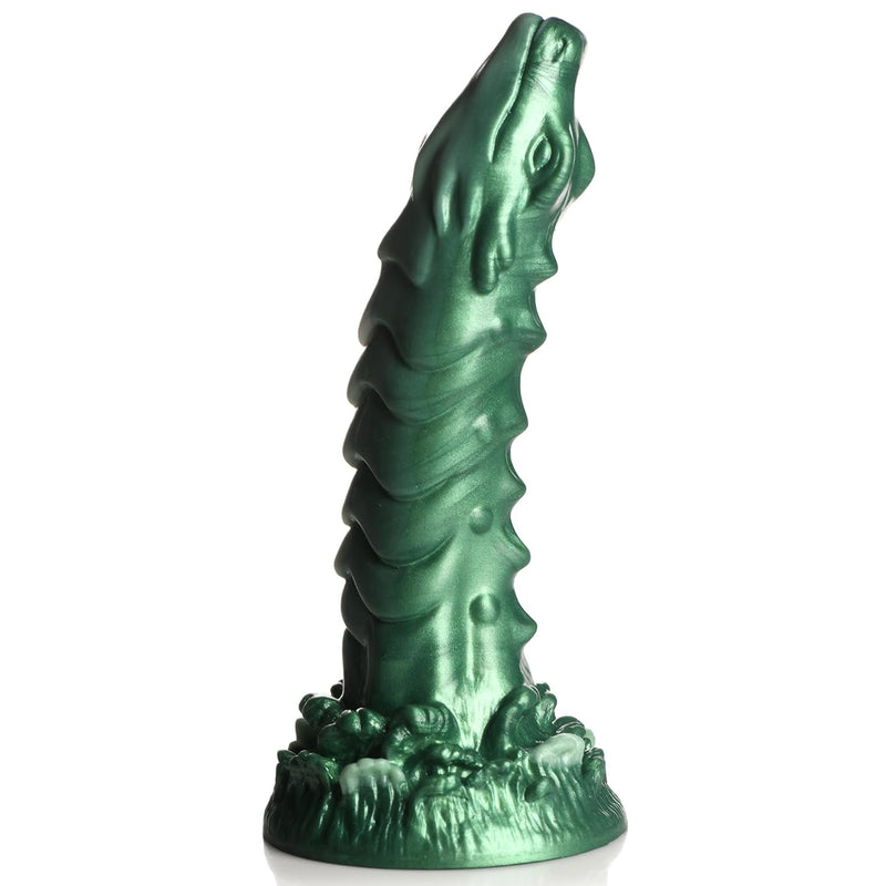 Sea Dragon Silicone Dildo For Men, Women & Couples. Firm And Flexible, Strong Suction Base, Fantasy Dildo, Ribbed Texture. Premium Phthalate-Free & Body-Safe Silicone. 1 Piece, Green