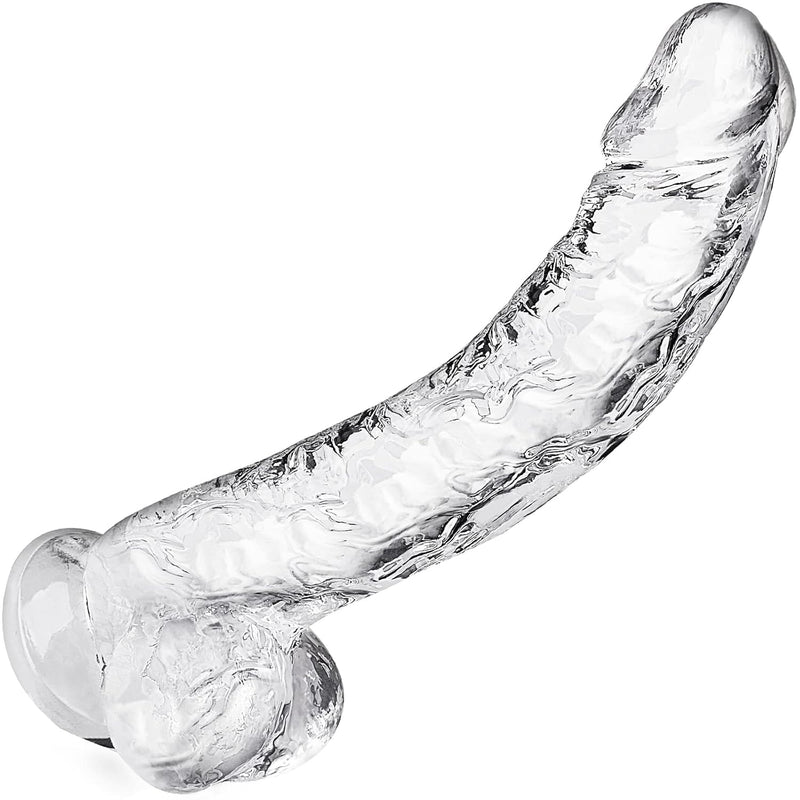 Dildo 9.4" Realistic Suction Cup G-Spot Dildo For Women, Big Anal Dildo For Men And Gay Couples Adult Sex Toys Perfect Lover Gift(Clear)