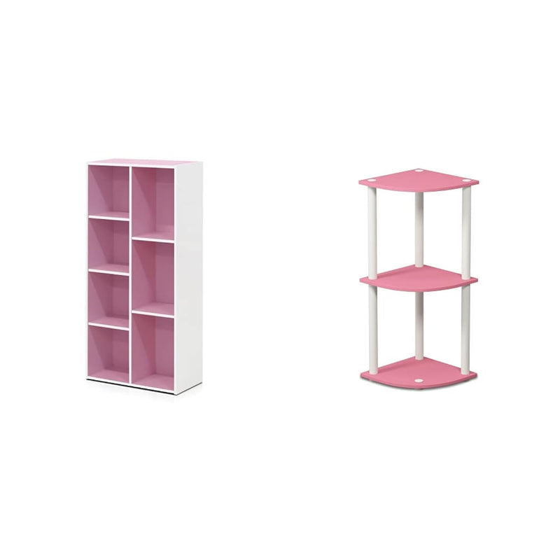 7-Cube Reversible Open Shelf, White/Pink 11048Wh/Pi & Turn-N-Tube 3-Tier Reversi