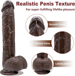 9.25 Inch Realistic Dildo Adult Sex Toys for Women Men, Lifelike G Spot Clitoral Black Huge Dildo with Strong Suction Cup for Hands-Free Play, Flexible BBC Anal Dildo for Lesbian Strap-on Play (brown)