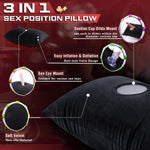 Suction Cup Dildo Mount Pillow for Solo Riding Sex, Inflatable Dildo Pillow Sex Toy Holder Sex Cushion for Adult Coulpes Sexual Aids & Deep Penetration, Adult Sex Pillow for Sex Body Positioner(Balck)