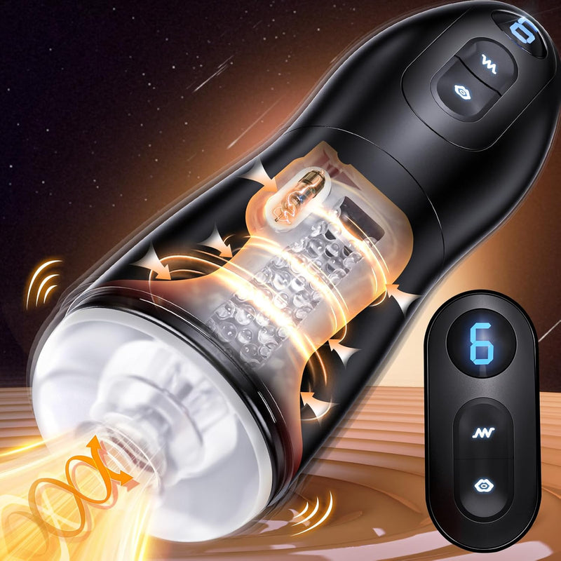 Sex Toys For Men Male Masturbator - 5.5" Depth Adult Male Sex Toys With 7 Vibrating & 7 Sucking & Lcd Control Penis Pump Pocket Pussy, Mens Penis Sex Machine Stroker With 3D Textured Masturbators