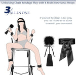 Sex Bondage Restraints BDSM Toys, Versatile Bed Restraints Couple Sex Toys with 4 Separate Straps, Bondage Cuffs, Blindfold, Feather BDSM Kit