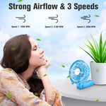 Mini Handheld Fan, USB Desk Fan, Small Personal Portable Table Fan with USB Rechargeable Battery Operated Cooling Folding Electric Fan for Travel Office Room Household Blue