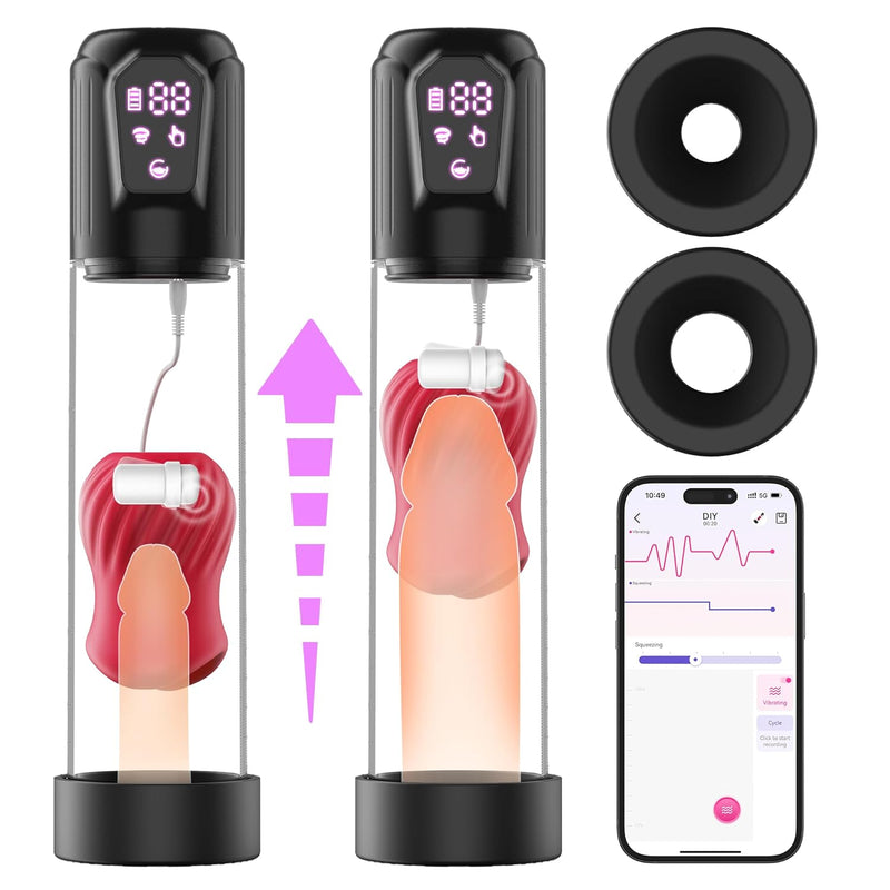 Sex Toys For Men Penis Pump-Automatic Sucking Male Masturbator With Electric Sucking Enlargement- 5 Vibration & Suction Pocket Pussy Male Stroker With Rose Shaped Inner Sleeve, Male Penis Extender