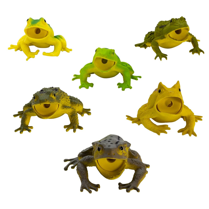 12 Pack 3 Inch Rubber Realistic Frog Figurines For Kids Assorted