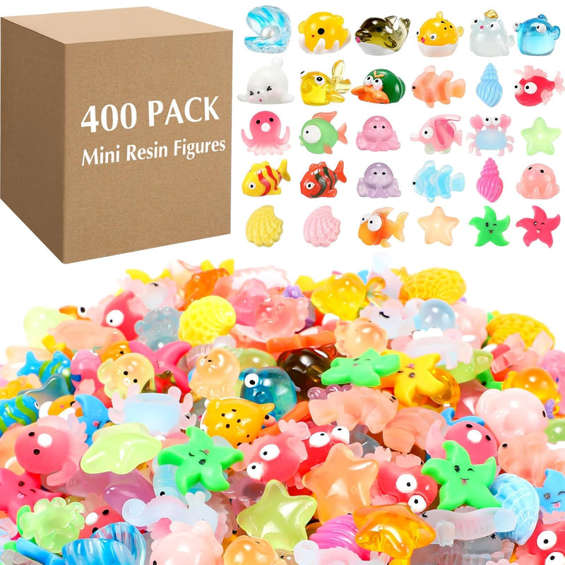 400 Pcs Mini Resin Animals Figures Bulk For Pranks Hide Crafts Tiny Resin M