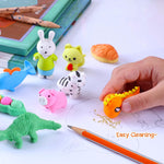 100 Pack Animal Erasers for Kids, Desk Pets for Kids Classroom, 3D Bulk Mini Puzzle Pencil Eraser, Cute erasers for Classroom Rewards and Prizes, Novelty Fun Party Favors Gift Back to School Supplies