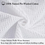 100% Cotton Waffle Weave Throw Blanket 50" X 60"- 405Gsm Washed Warm Soft Lightweight Breathable Blanket For Adults And Kids-Perfect Blanket Layer For Couch Bed Sofa-Elegant Home Decoration-White