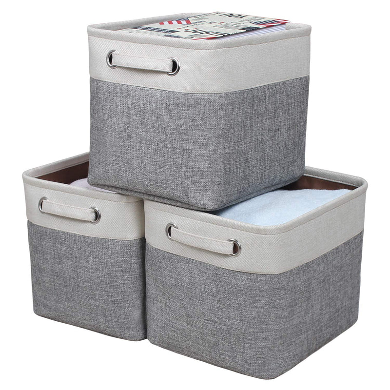 Foldable Storage Bin Collapsible Basket Cube Storage Organizer Bins With Dual Ca