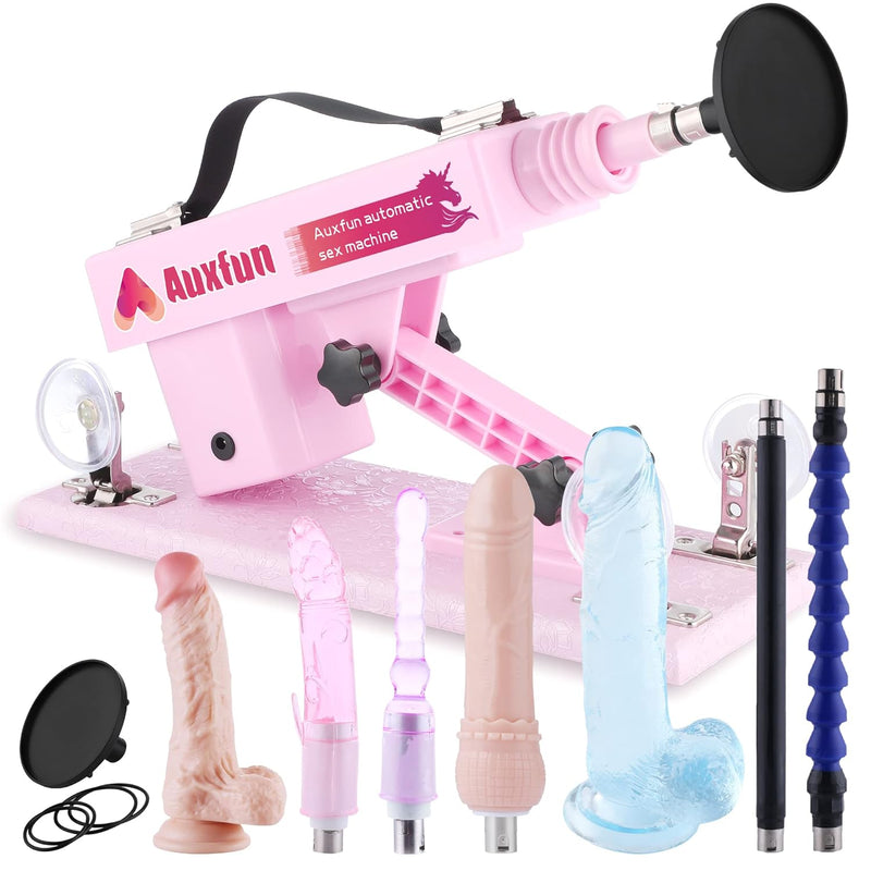 Automatic Sex Machine With 3.5" Suction Cup Adjustable Speed Love Machine With Realistic Dildos 3Xlr Connector For Sex Pleasure With 8 Attachments For Male And Female