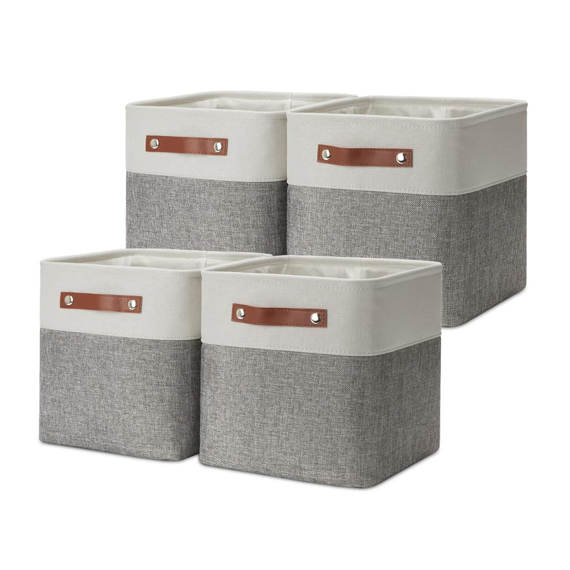 11 Inch Cube Storage Bins Fabric Storage Cubes 4 Pack Foldable Cube Storage Bask