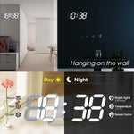 3D LED Digital Wall Clock ,9.7", Large Display Table/ Desk Clock with Remote Control 12/24H Temperature (White Light)