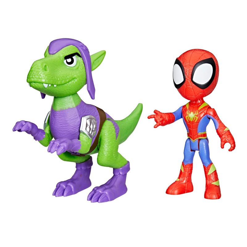 Marvel Dino Webs, Spidey And Goblin Raptor Action Figures Set, Super Hero T