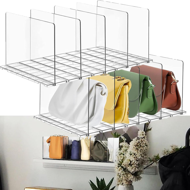 Shelf Dividers,Closet Shelf Dividers,Purse Organizer For Closet Adjustable Plast