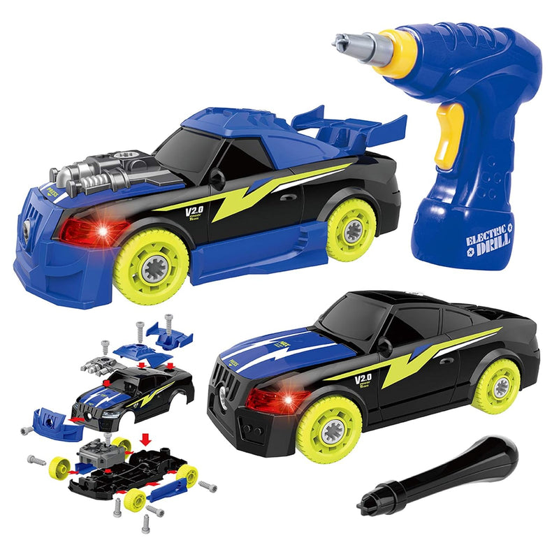 26 Pieces Take Apart Toys For Boys, Racing Car With Electric Drill, Sounds