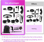 BDSM Bondage Restraints Kit, 23PCS Upgrade Leather Sex Toys Sets, Sex Accessories for Adults Couples with Storage Bag, Body-Safe Sexual Pleasure Tools for Women and Men