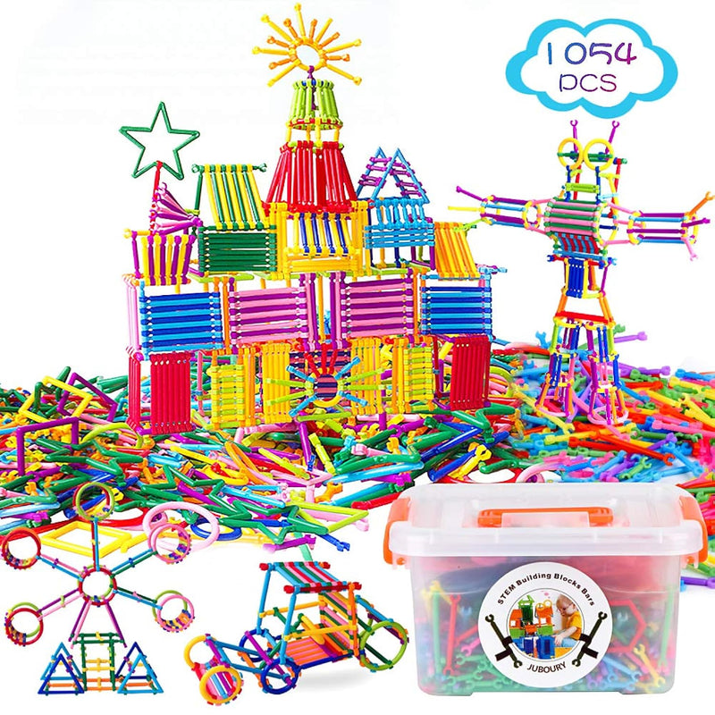 1054Pcs Building Toy Building Blocks Bars Different Shape Educational Const