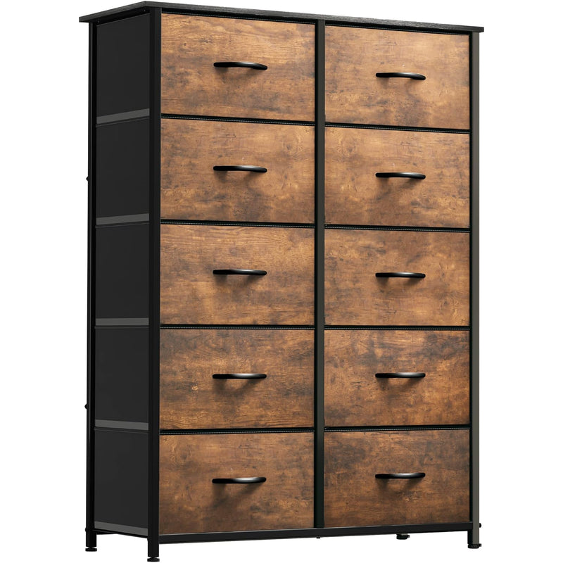 10-Drawer Fabric Dresser, Furniture Storage Tower Cabinet, Organizer For Bedroom