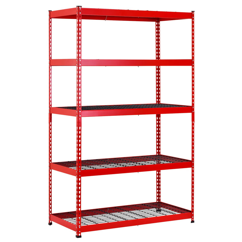 Red Steel Shelving Unit With Wire Decking 48" W X 24" D X 78" H