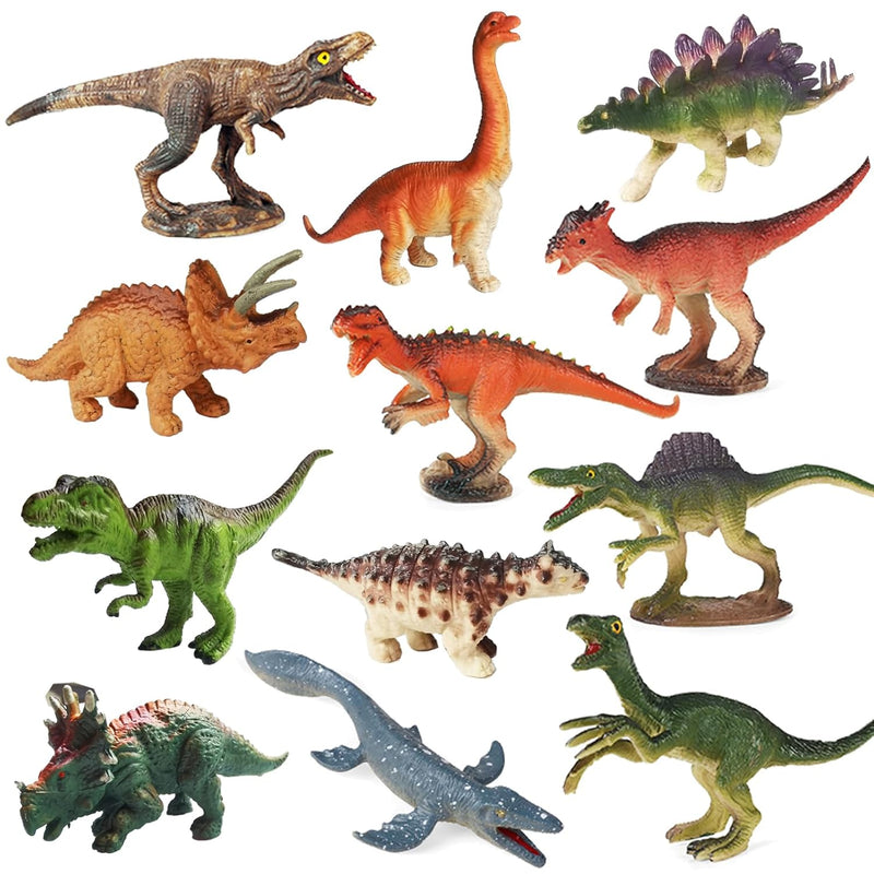 12 Pcs Mini Dinosaur Animals Figures Toys, Realistic Dinosaur Playset Figur