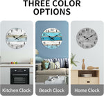 Wall Clock Silent Non Ticking Wall Clocks Battery Operated, Rustic Coastal Country Clock Decorative for Bathroom Kitchen(10 Inch