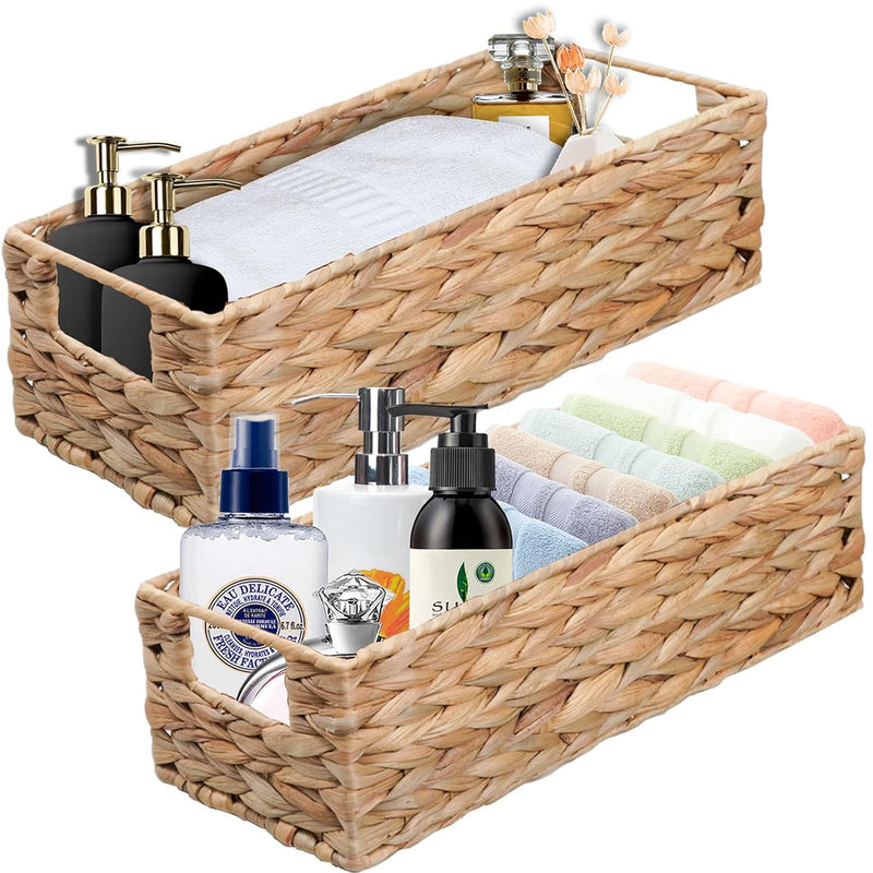 2 Pack Woven Storage Basket, Storage Organizer Basket, Toilet Paper Basket, Vint