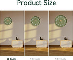 Wall Clock Green, Silent Wall Clocks Battery Operated 8 Inch-Modern Non Ticking Analog Clock Decorative for Kitchen Office Bathroom Bedroom(Gold)