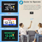 19 Alarms Digital Clock with Voice Talking Time, Auto DST, 20 Custom Reminders, 10-Level Auto Dimmer, 6 Display Modes, Day Date Calendar Clock for Seniors Dementia Alzheimers'- 7 Inch with Remote