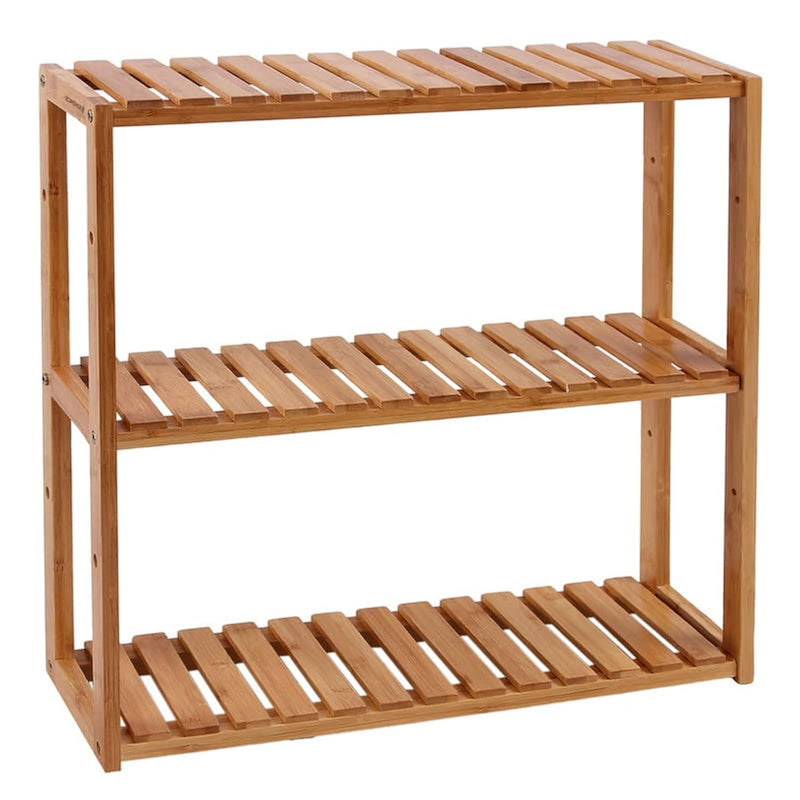 Bamboo Bathroom Shelf, 3-Tier Adjustable Plants Rack, Wall-Mounted Or Stand, In