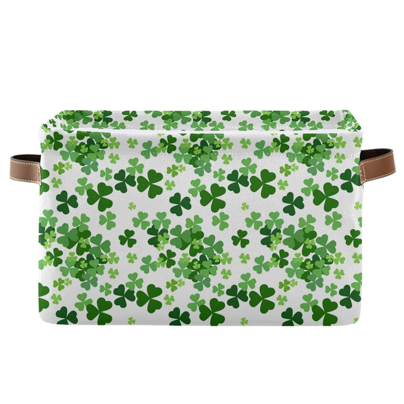 St. Patrick'S Day Storage Basket, Large Foldable Storage Basket With Handles, Lu