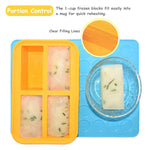 1-Cup Extra Large Silicone Freezing Tray With Lid,Soup Cube Tray,Silicone Freezer Container,Freeze & Store Soup, Broth, Sauce, Leftovers - Makes 4 Perfect 1 Cup Portions